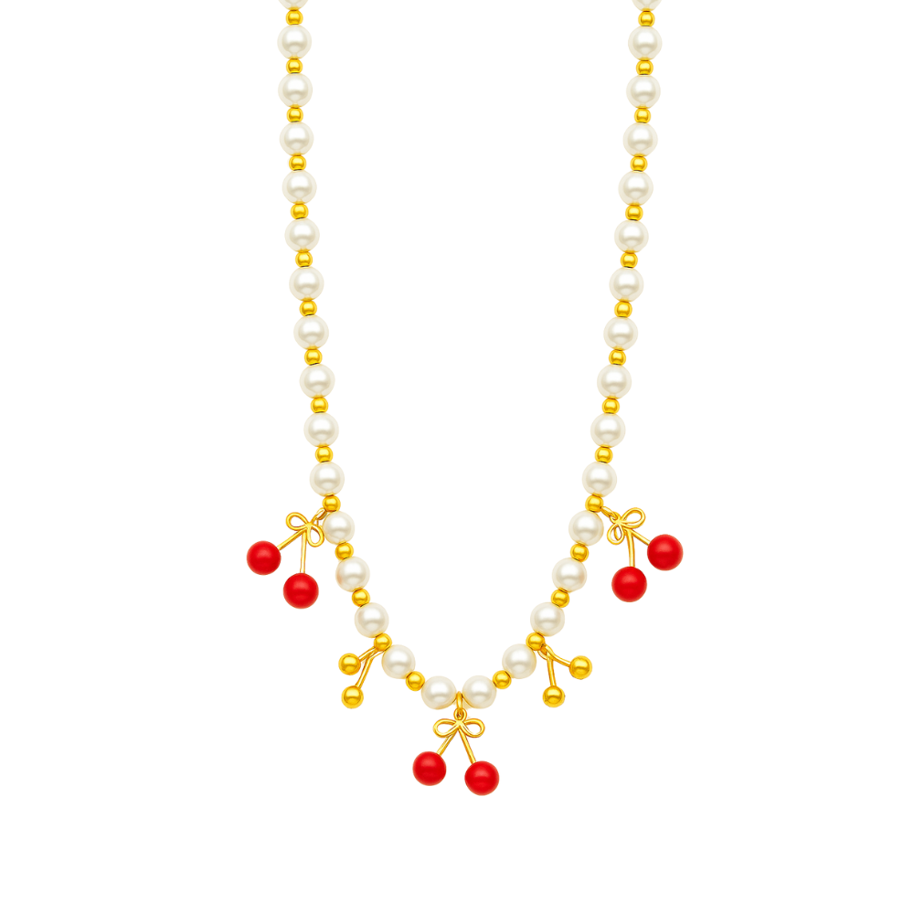 Collier de perles de cerise
